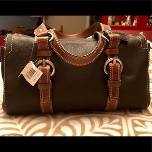 NWT COACH Brown Pebbled Leather Satchel Handbag
